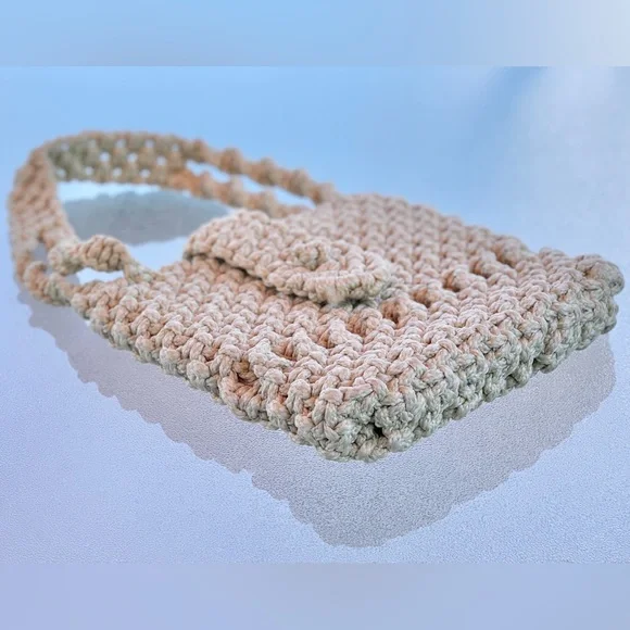 Boho Retro Beige Macramé Shoulder Purse - Picture 4 of 6